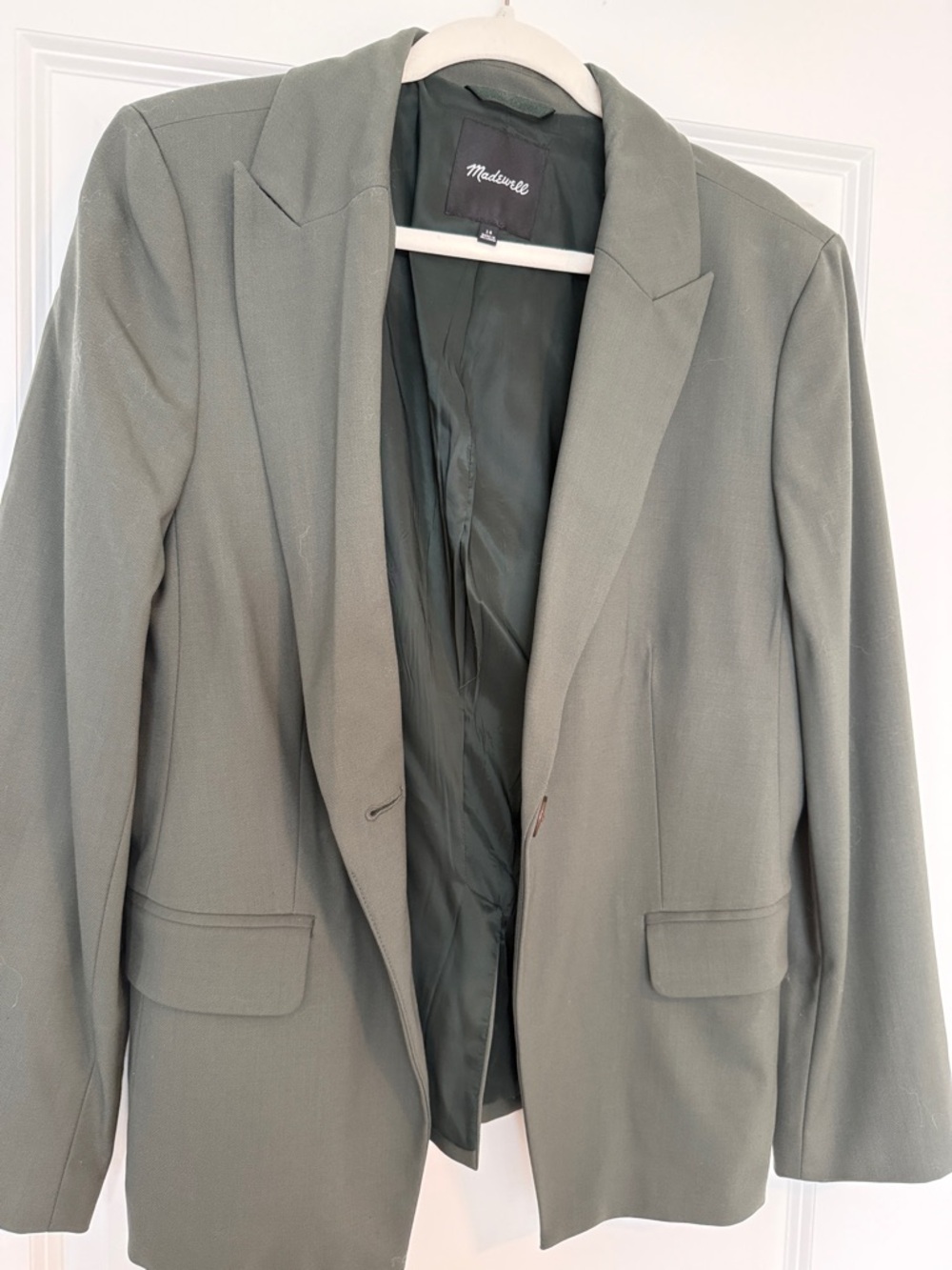 Madewell Women's Sage Green Single-Breasted Blazer
